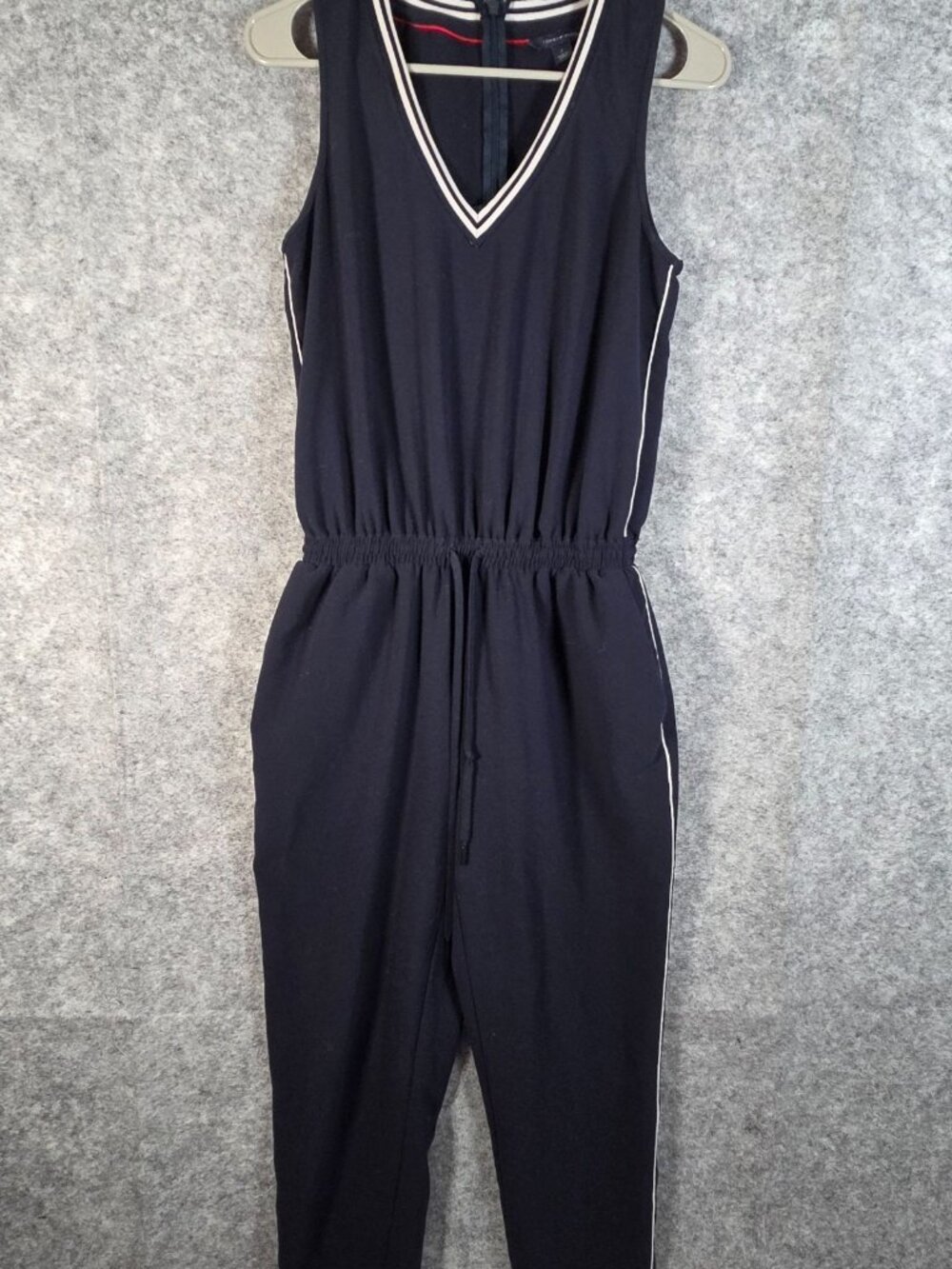 Tommy Hilfiger Navy Jumpsuit Size 2 Sleeveless Preppy Minimalist One Piece